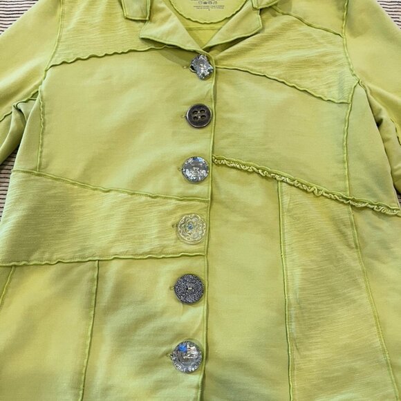 Funky Neon Buddha Lime Green Jacket, L - Picture 3 of 9